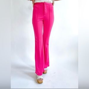 High rise flare pant- hot pink
